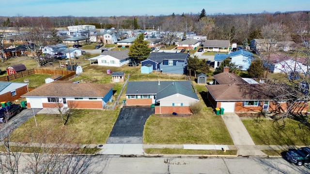 drone / aerial view with a residential view