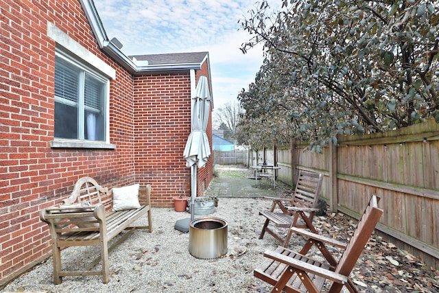 view of patio with a fenced backyard