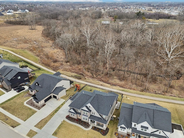 aerial view with a residential view