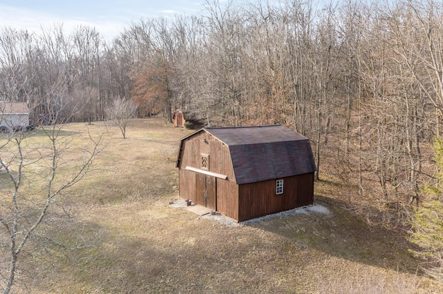 view of shed