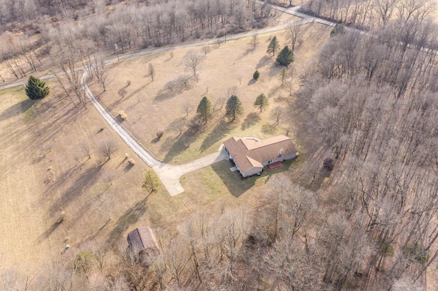 drone / aerial view with a rural view