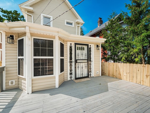 wooden terrace with fence