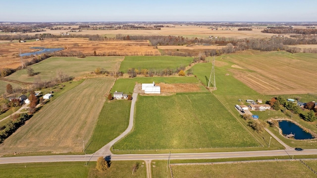 aerial view featuring a rural view