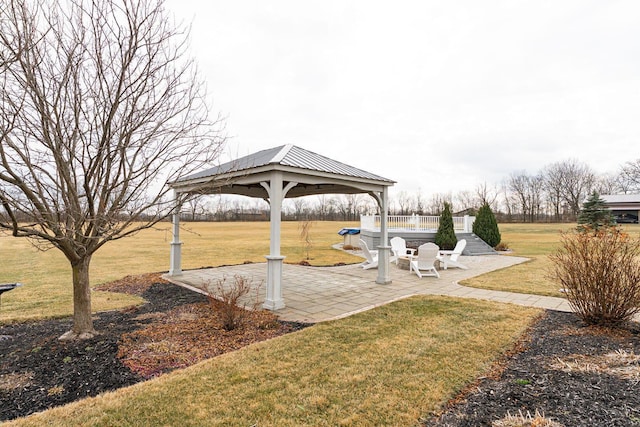 view of yard with a patio and a gazebo