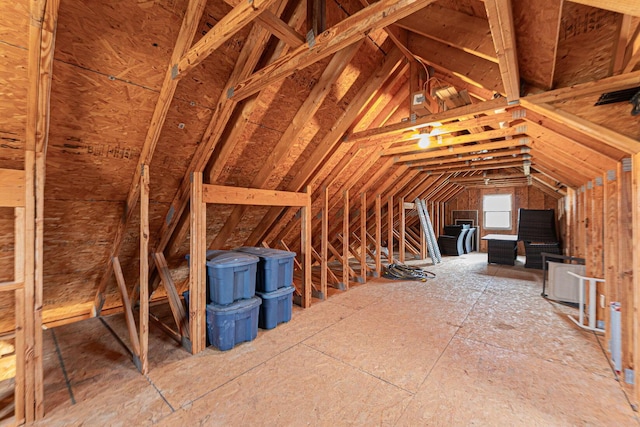 view of unfinished attic