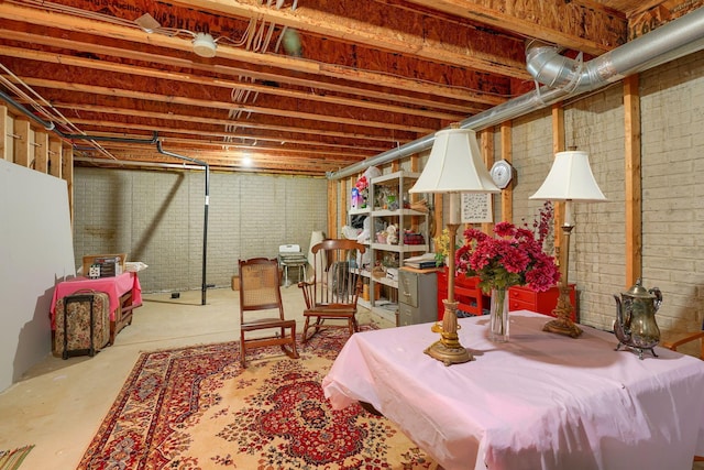 6922 Greensview Village Dr, Canal Winchester, OH 43110 - unfinished basement with brick wall