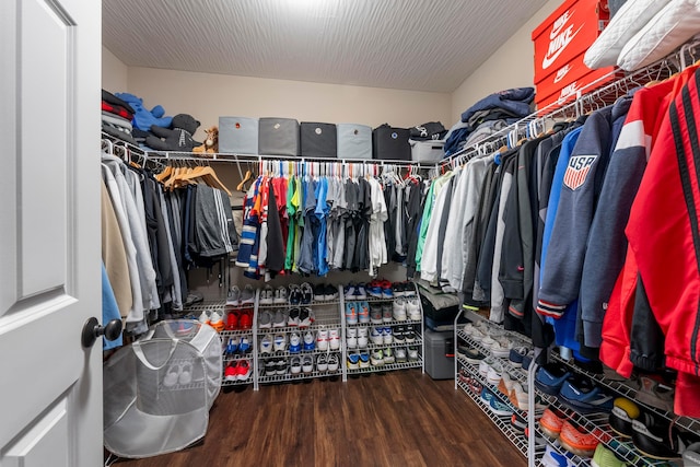 spacious closet featuring wood finished floors