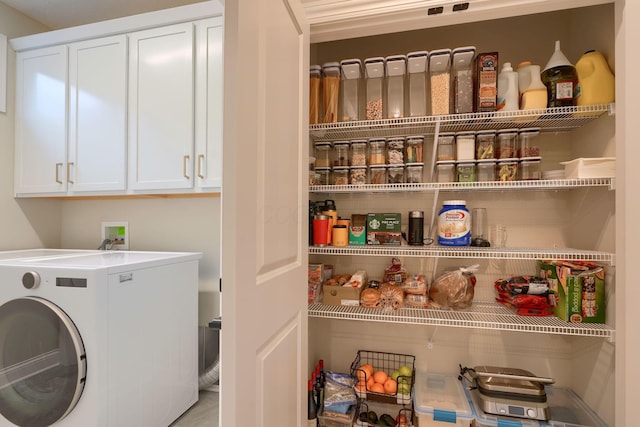 storage area with washer / dryer