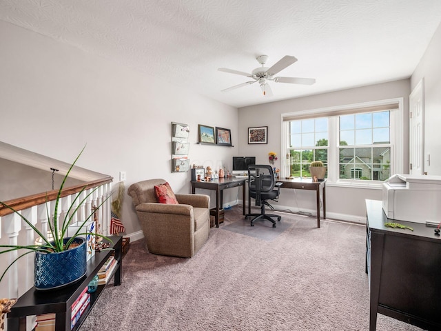 7969 Linksview Cir, Westerville, OH 43082 - office space with a ceiling fan, carpet floors, and a textured ceiling
