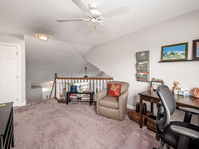 7969 Linksview Cir, Westerville, OH 43082 - carpeted office with a ceiling fan and lofted ceiling