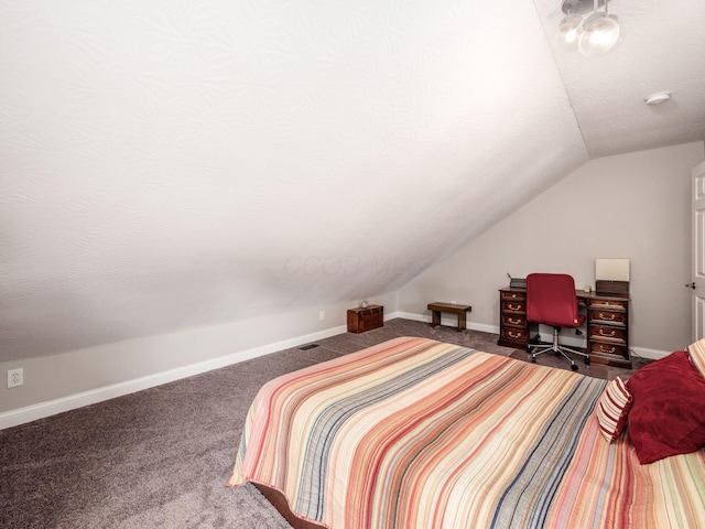 7969 Linksview Cir, Westerville, OH 43082 - carpeted bedroom with lofted ceiling and a textured ceiling