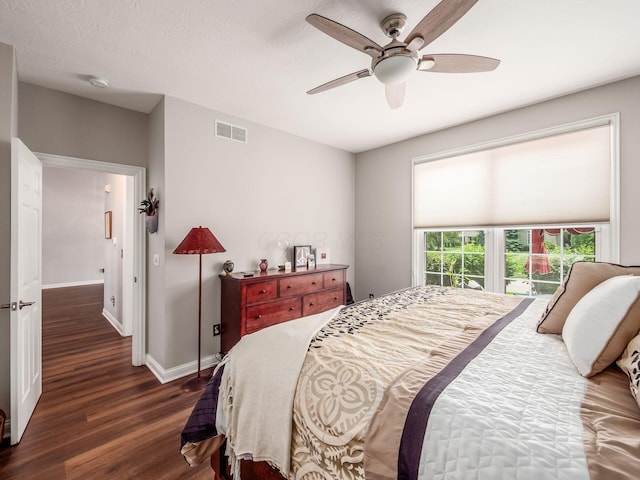 7969 Linksview Cir, Westerville, OH 43082 - bedroom featuring dark wood-style flooring and a ceiling fan