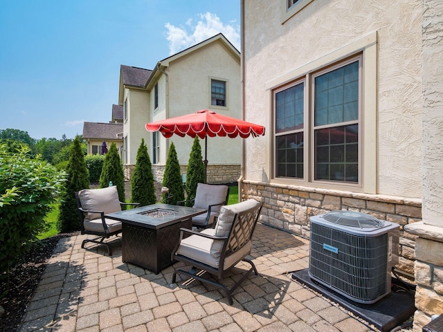 7969 Linksview Cir, Westerville, OH 43082 - view of patio with a fire pit