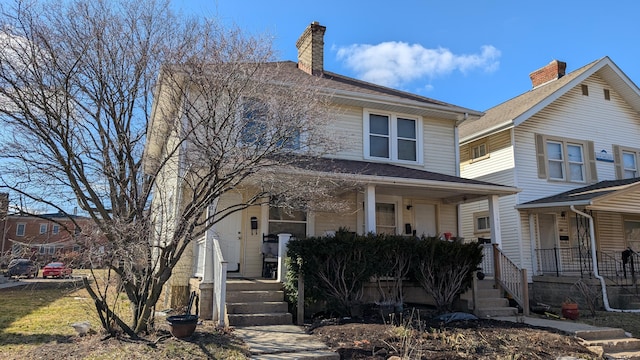 traditional style home with a porch