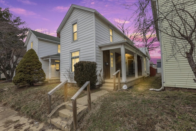 exterior space featuring covered porch