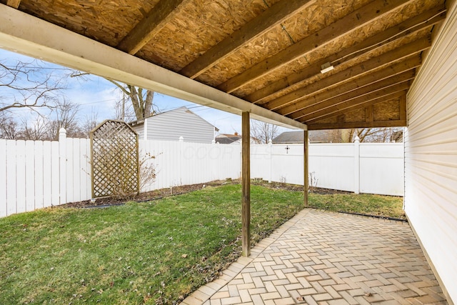 view of patio / terrace with a fenced backyard