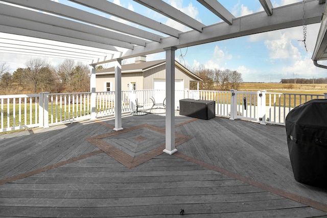 1846 River Rd, Bucyrus, OH 44820 - wooden deck with a grill and a pergola