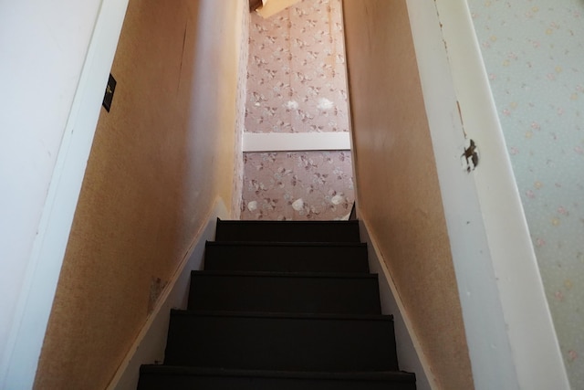 2930 County Road 184, Cardington, OH 43315 - stairs with wallpapered walls