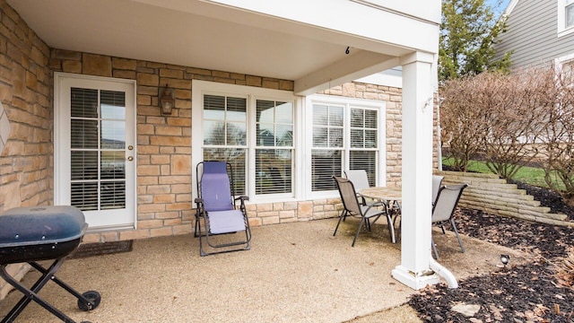 view of patio featuring outdoor dining space and area for grilling