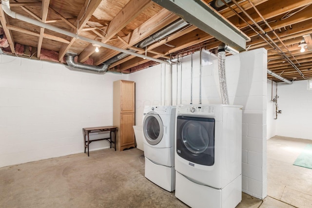 laundry area featuring laundry area and washing machine and clothes dryer