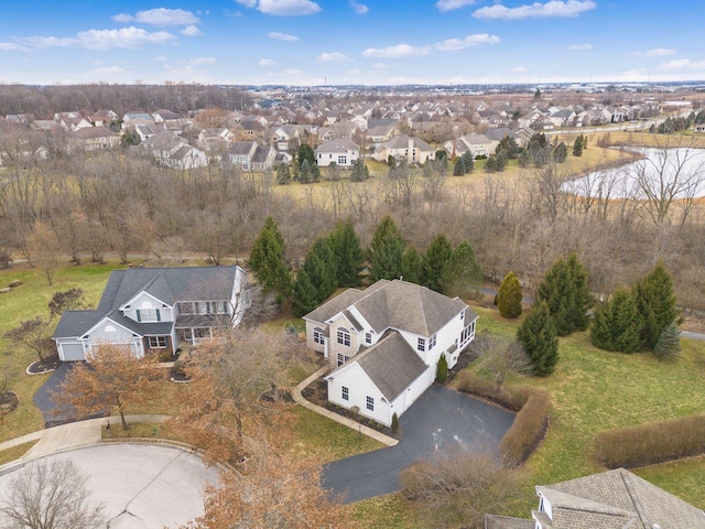 drone / aerial view with a residential view