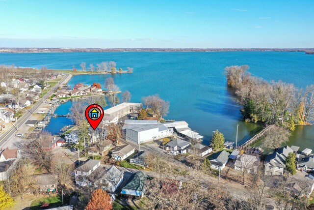 127 Brads Way, Russells Point, OH 43348 - birds eye view of property featuring a water view