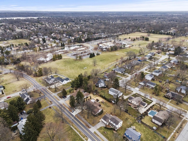 aerial view with a residential view