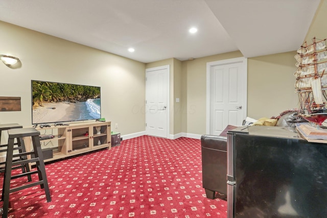 interior space featuring baseboards and recessed lighting