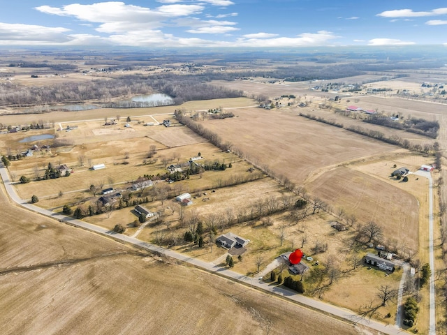 drone / aerial view with a rural view