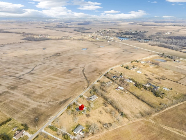 aerial view with a rural view