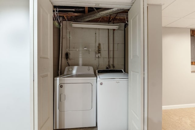 laundry area featuring laundry area and separate washer and dryer