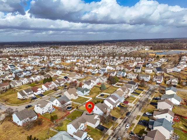 aerial view with a residential view