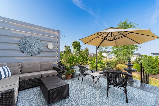 view of patio / terrace featuring outdoor lounge area