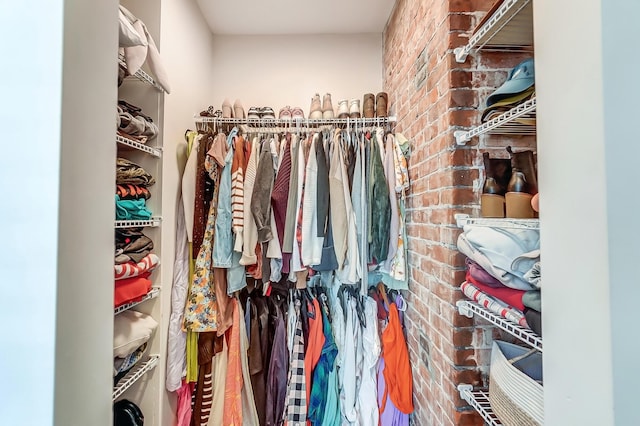 view of walk in closet