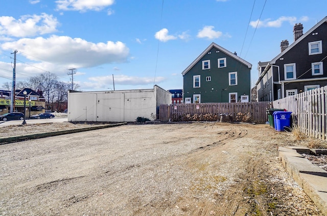 view of yard with fence