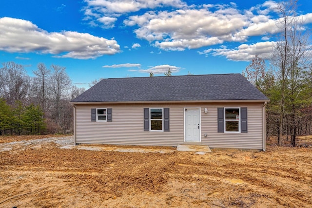 view of front of property with a shingled roof