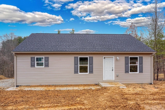 view of front of house with a shingled roof