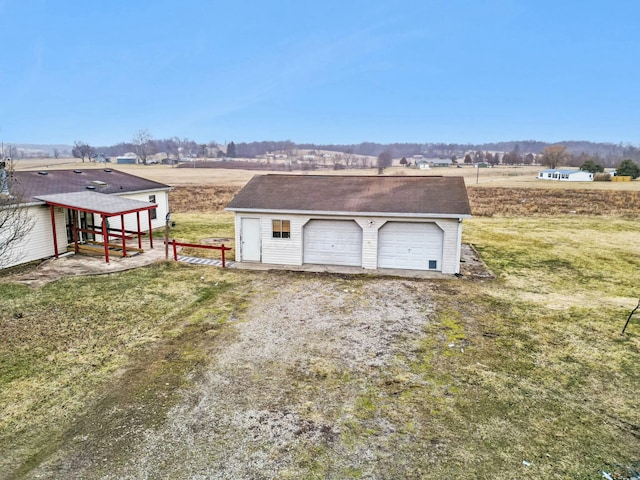 view of detached garage