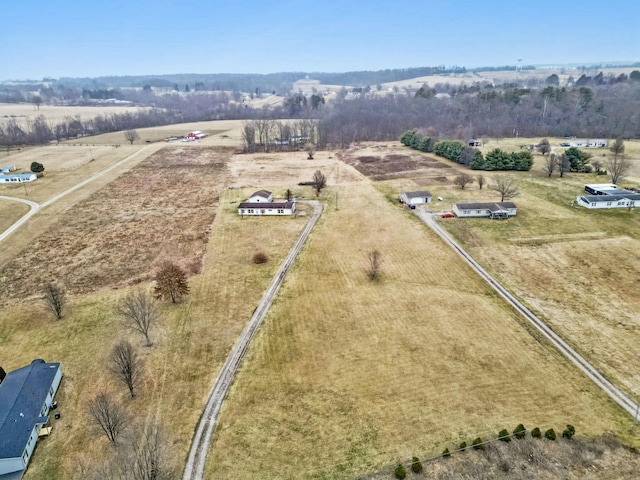 bird's eye view with a rural view