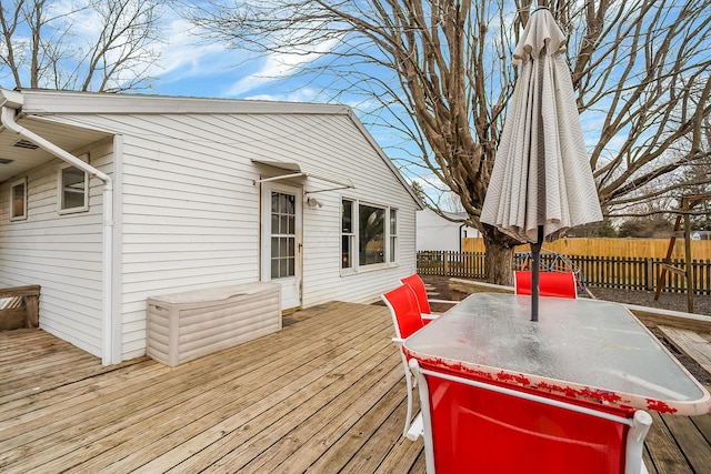 wooden terrace with fence
