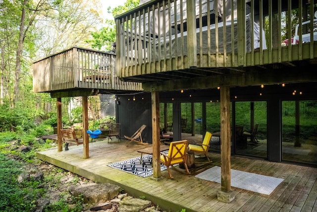 view of wooden deck