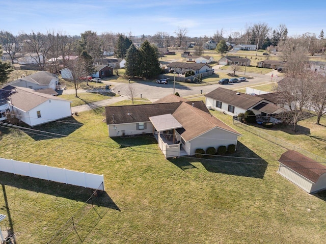 bird's eye view with a residential view