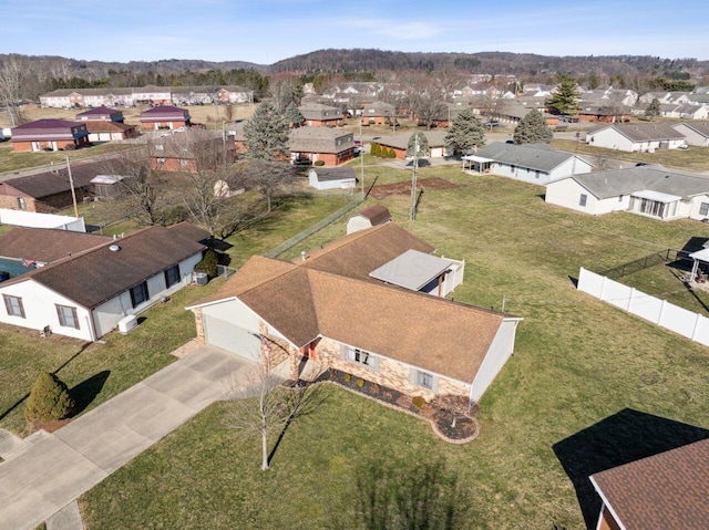 bird's eye view featuring a residential view