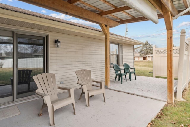 view of patio / terrace with fence