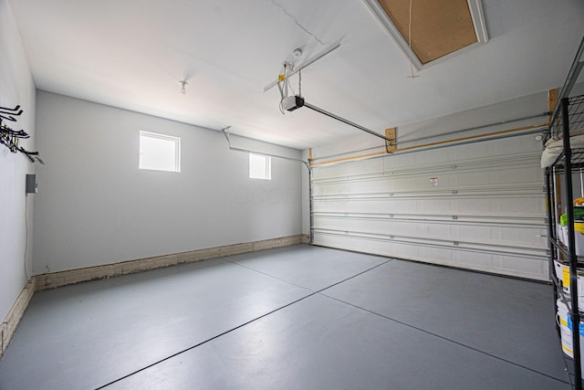 garage with baseboards