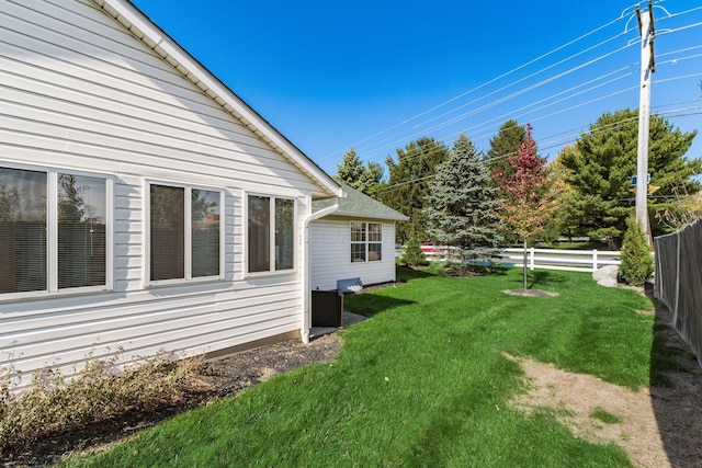 view of yard with fence