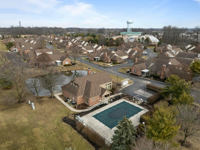 aerial view featuring a residential view