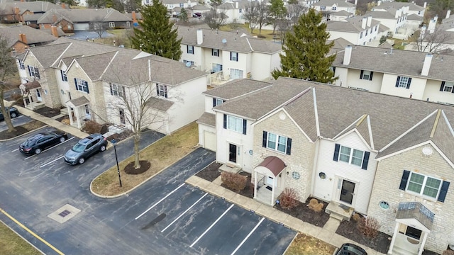 aerial view with a residential view