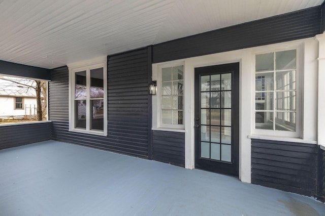 view of patio featuring a porch