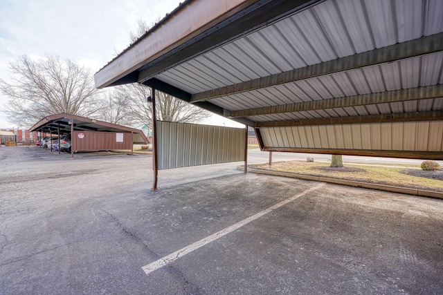 view of covered parking lot